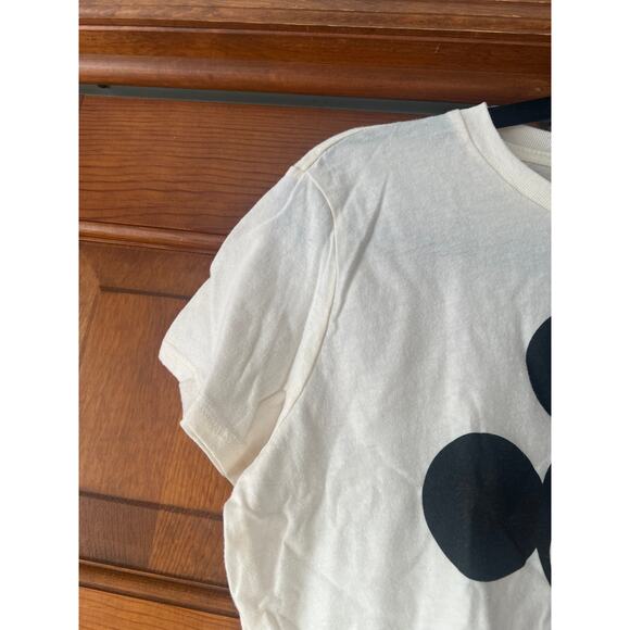 Disney Women's Mickey Mouse Graphic T-Shirt Short Sleeve Cream Size Medium - Picture 3 of 8